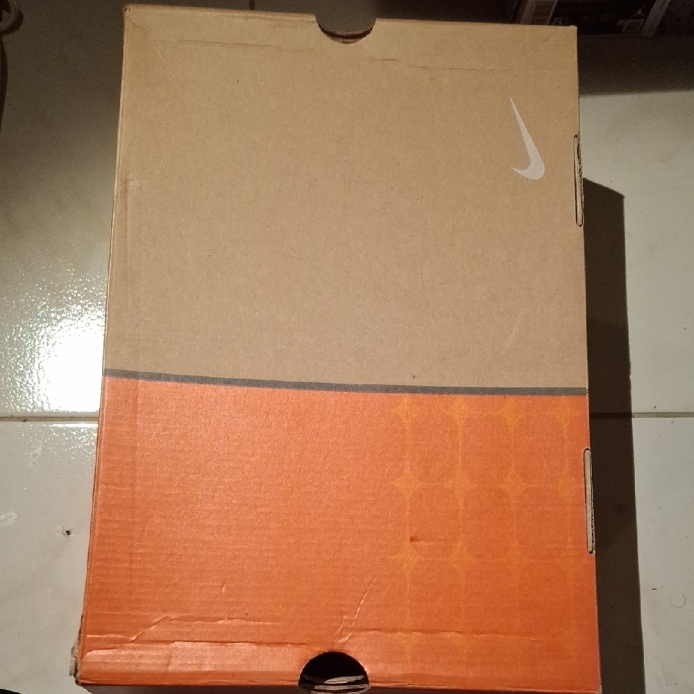Nike Shoe Box with Orange and Brown Design